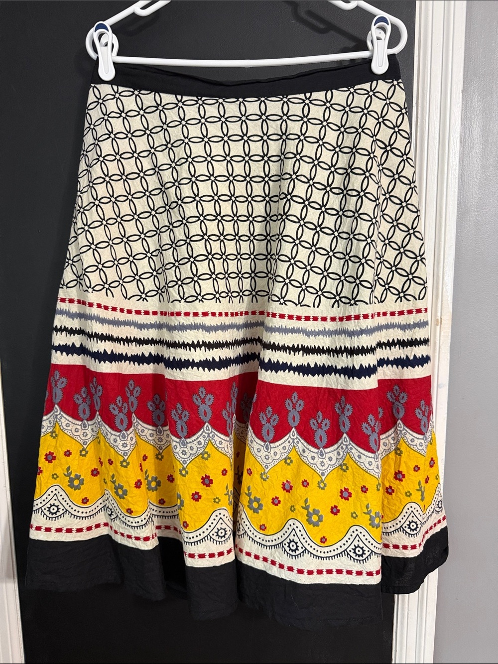 Studio West Indian Print Pull On Midi Skirt Size: L